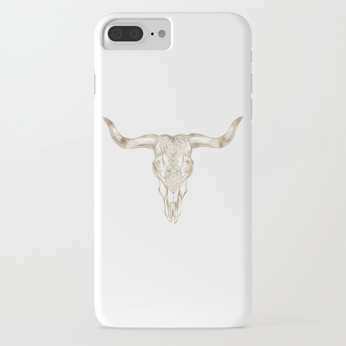 bull skull gold iphone case