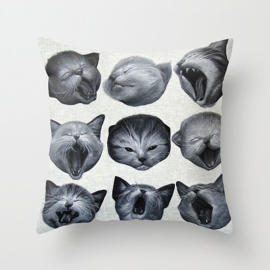 Sleepy Monday Throw Pillow