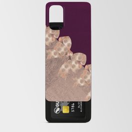 Burgundy rose gold watercolor floral elegant bows Android Card Case