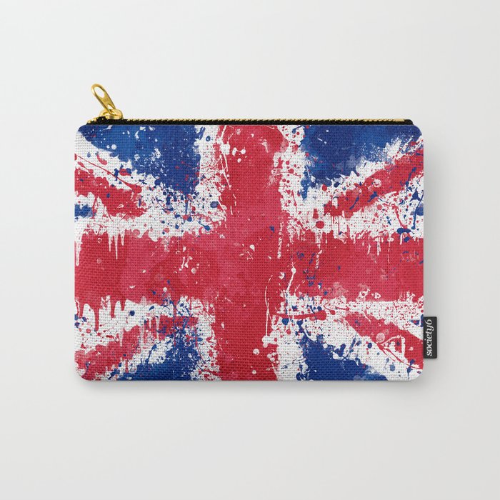 Uk Flag Union Jack Messy Action Painting Carry All Pouch By Snazzygaz Society6