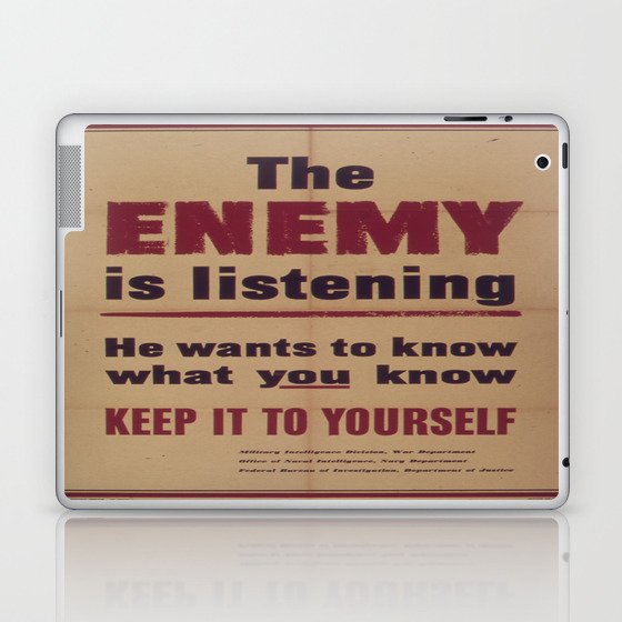 Vintage poster - The Enemy is Listening Laptop & iPad Skin