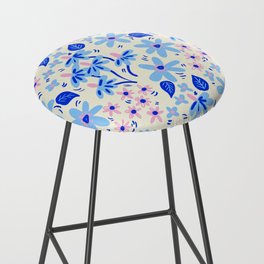 Field of daisies in off white Bar Stool