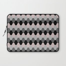 Pink Black and Gray Hypnotic Retro Wavy Stripe Pattern Pairs Dulux 2022 Popular Colour Rose Canopy Laptop Sleeve