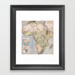 1885 Vintage Map of Africa Framed Art Print
