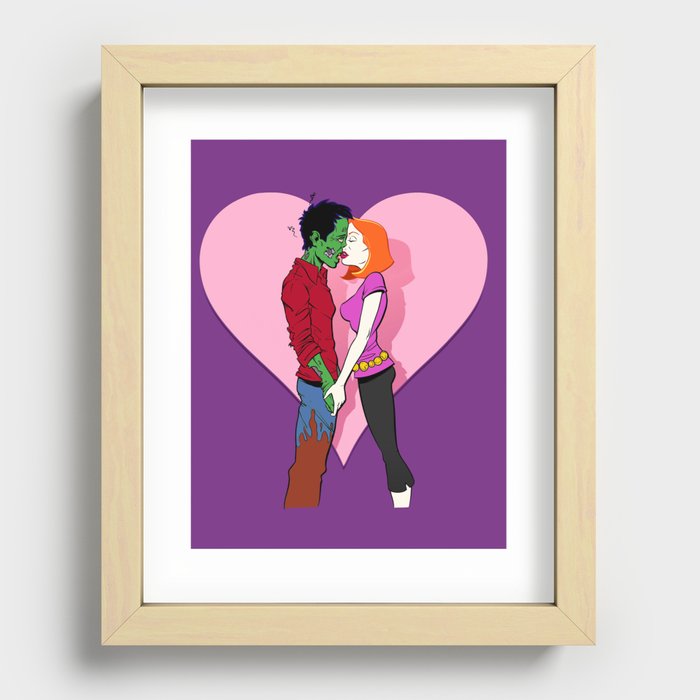 Zombie Love Recessed Framed Print