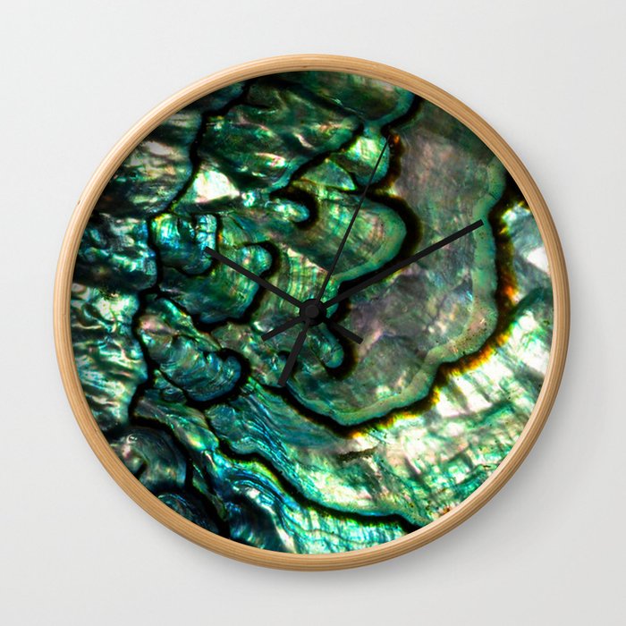Shimmering Green Abalone Mother of Pearl Wall Clock