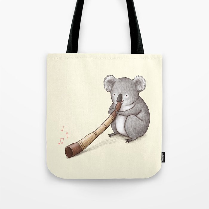Koala Playing the Didgeridoo Tote Bag