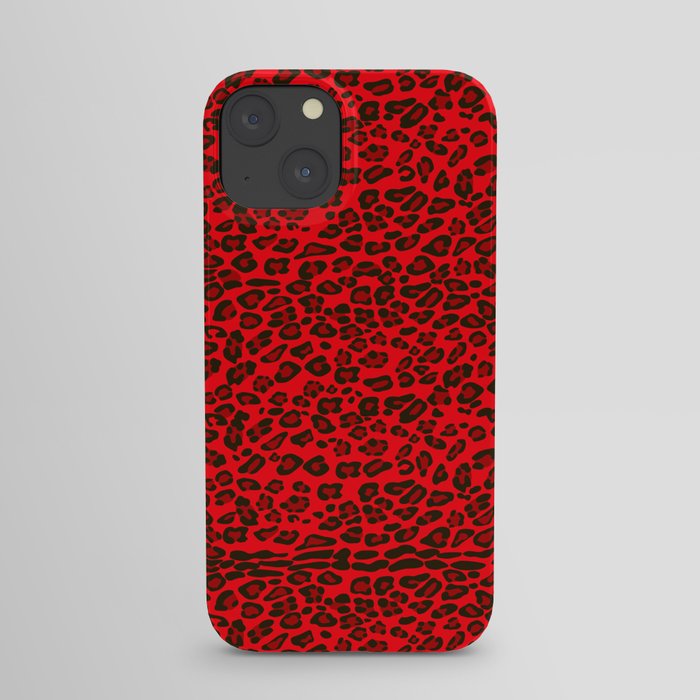 Leopard seamless pattern design. Red leopard. iPhone Case