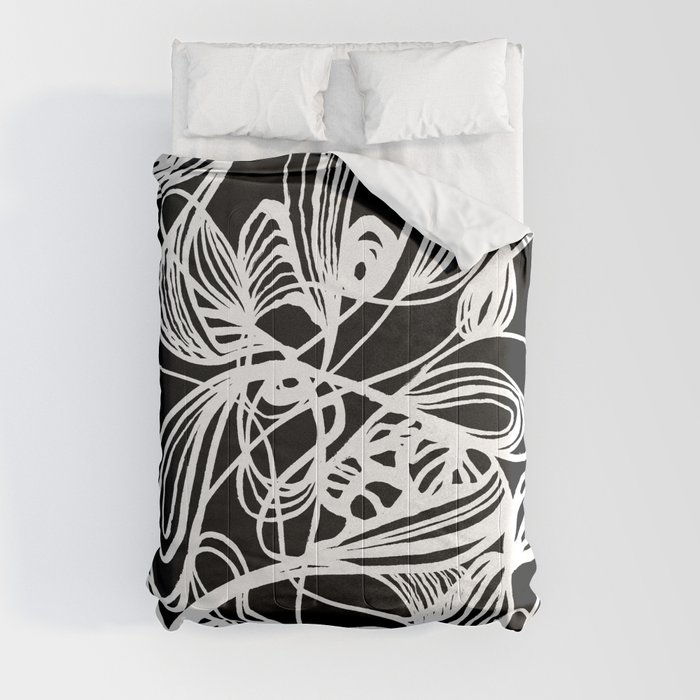 Overgrown Abstract Flower Inverse Comforter