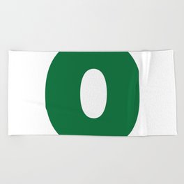 O (Olive & White Letter) Beach Towel