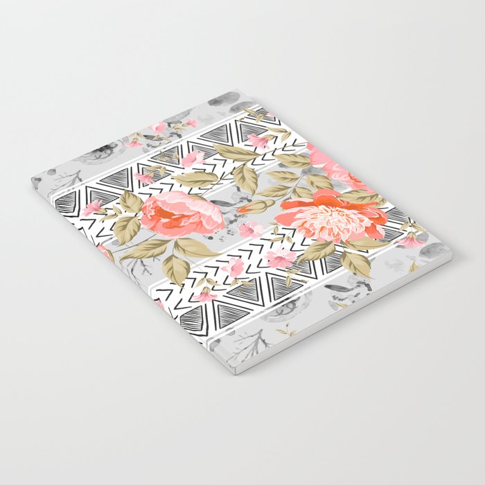 Pattern flowers with triangular shapes Notebook