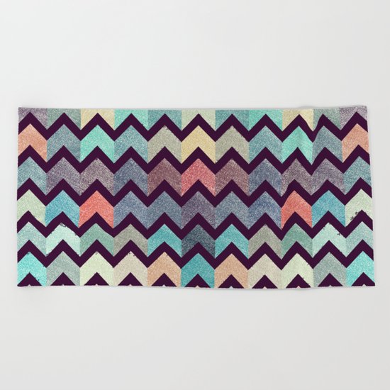 Glitter Chevron III Beach Towel