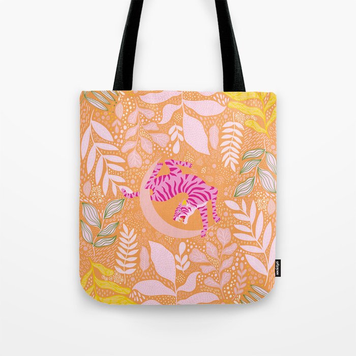 Tiger Moon in Tangerine Tote Bag