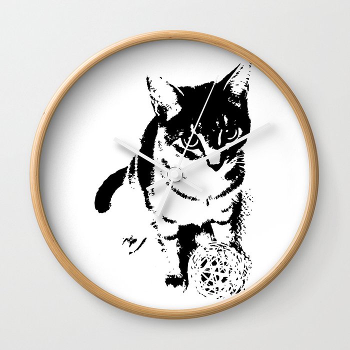 Play With Meow Wall Clock