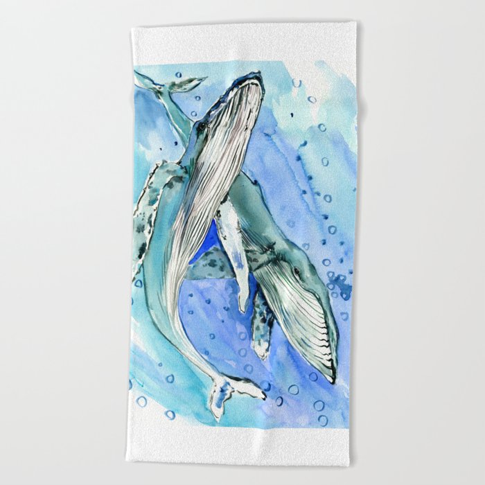 Humpback Whales Two Whales Ocean Underwater Scene Beach Beach