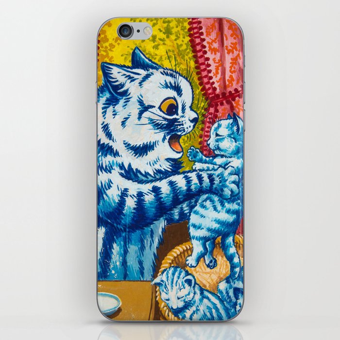 Cat and her Kittens by Louis Wain iPhone Skin