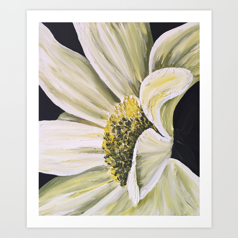 Daisy Flower Acrylic Painting Art Print By Dariaart Society6