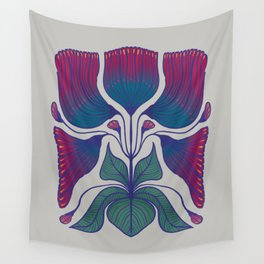 Retro Mirrored Flowers Wall Tapestry