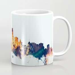 Minneapolis Minnesota Skyline Coffee Mug | Minneapolisposter, Painting, 1865, Architecture, Watercolor, Watercolour, Minneapolisskyline, Silhouette, Michaeltompsett, Landscape 