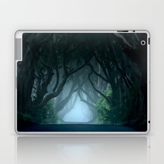 Cold foggy morning in Dark Hedges Laptop & iPad Skin