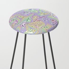 Trippy Colorful Squiggles Counter Stool