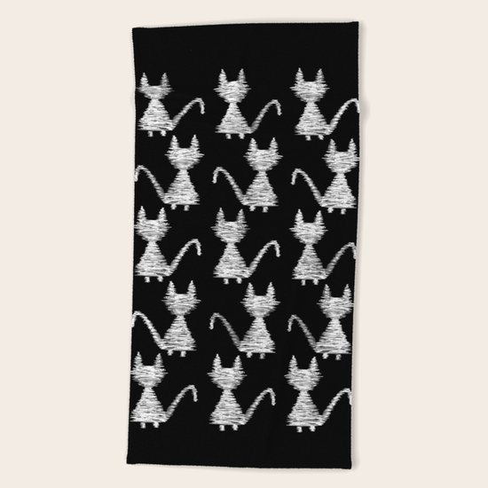 Cat pattern Beach Towel