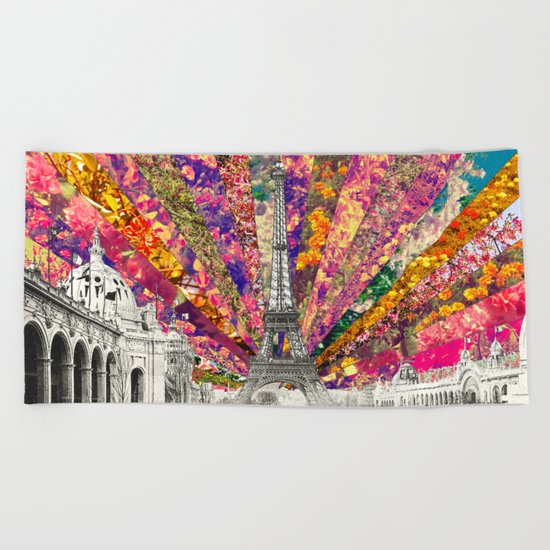 Vintage Paris Beach Towel