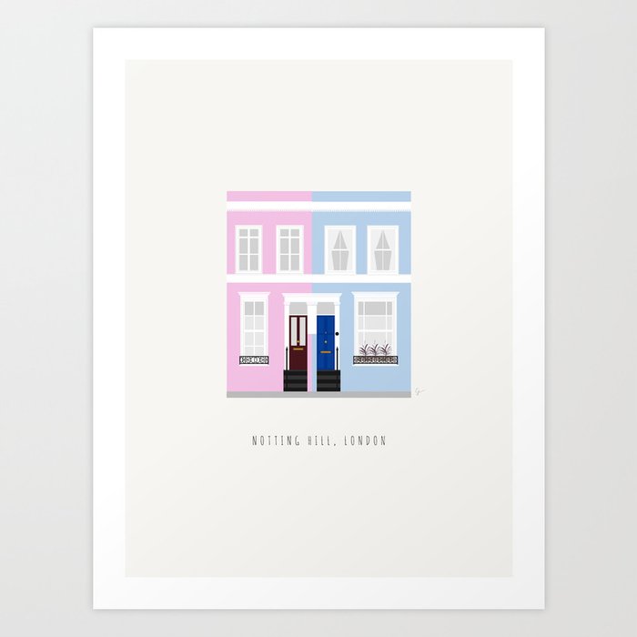 Colorful Houses in Notting Hill, London, England Art Print
