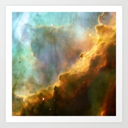 Omega or Swan Nebula (NASA's Hubble Space Telescope) Art Print