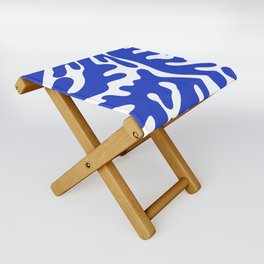 Blue White Summer Pattern Folding Stool