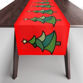Stained Glass Christmas Tree Table Runner