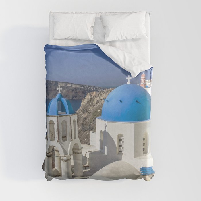 Santorini, Oia Village, Greece Duvet Cover