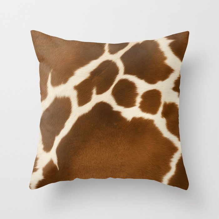 Elegant Cow Faux Leather Modern Collection Throw Pillow