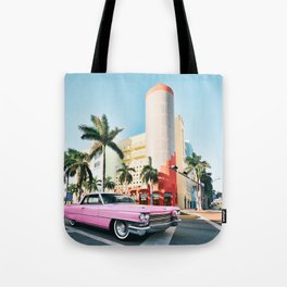 Pink Cadillac , Miami Beach Florida Tote Bag | Color, Florida, Pop, Susannekremer, Party, Miamivice, Cool, Palmtree, Fun, Miami 