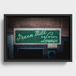 Green Mill Cocktail Lounge Vintage Neon Sign Uptown Chicago Framed Canvas