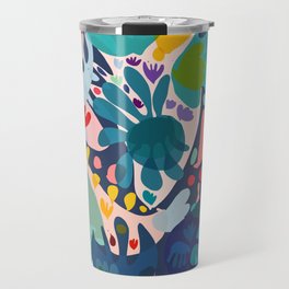 Flowers of Love Joyful Abstract Decorative Pattern Colorful  Travel Mug