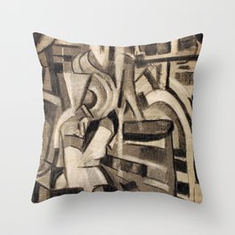 Seated Woman Throw Pillow