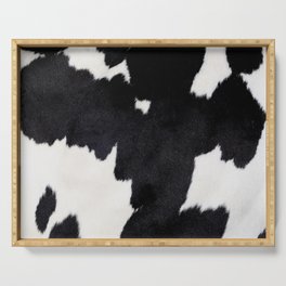 Black and white spotty cow faux fur Serving Tray