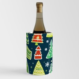 Classic Christmas Doodle Christmas Tree Stocking Giftwrap Wine Chiller