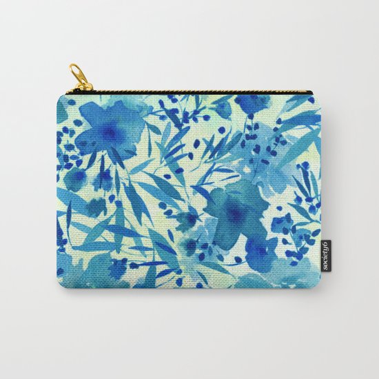 blue pretty flowers https://society6.com/clemm?promo=X9B3VVZDM7J6 Carry-All Pouch