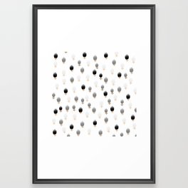 Monochrome Flower Pattern Framed Art Print