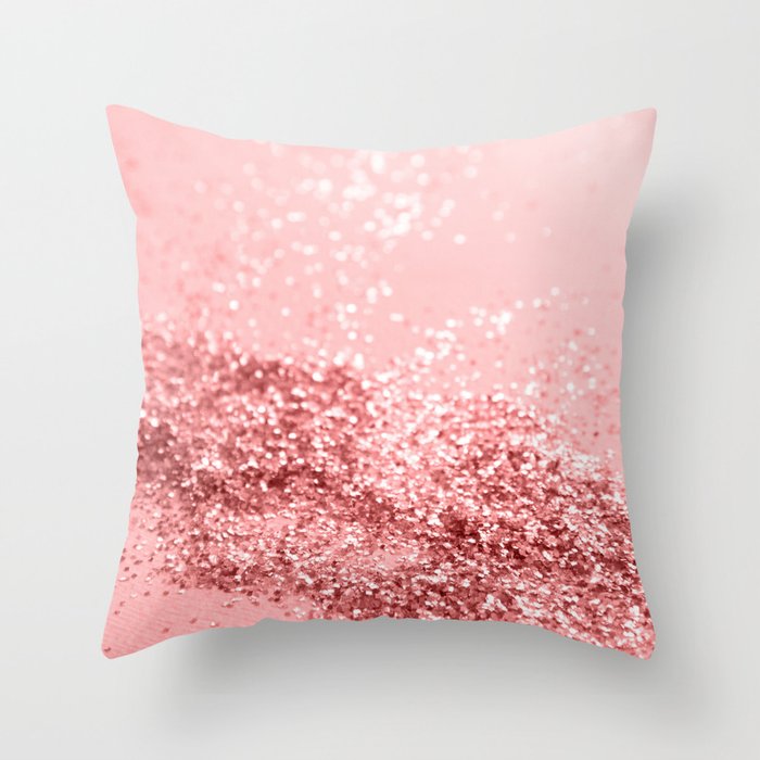 Summer Vibes Glitter #6 (Faux Glitter) #coral #shiny #decor #art #society6 Throw Pillow