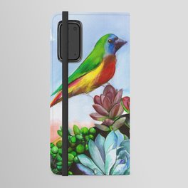 Parrot Finch in a Desert Garden Android Wallet Case