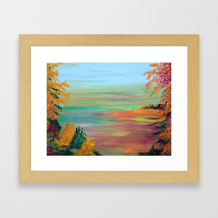 Wooded Cove at Twighlight Framed Art Print