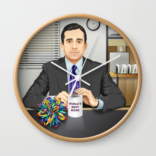 steve carell as michael scott (the office) wall clockleo maia steve carell as michael scott (the office) wall clockleo maia