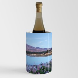 Lake Tekapo New Zealand, Lupin Flowers Sunset Wine Chiller