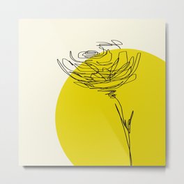 line drawing - flower Metal Print