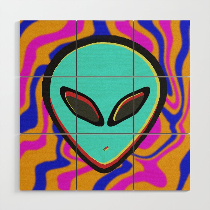 ALIEN FACE UNIQUE Wood Wall Art