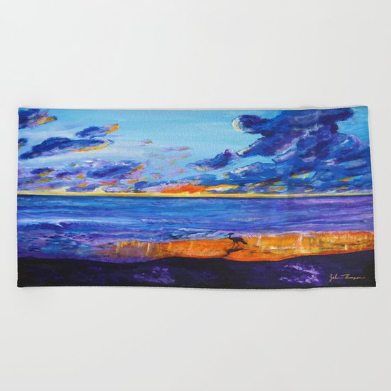September sunset Beach Towel