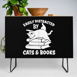 Easily Distracted By Cats & Books Credenza